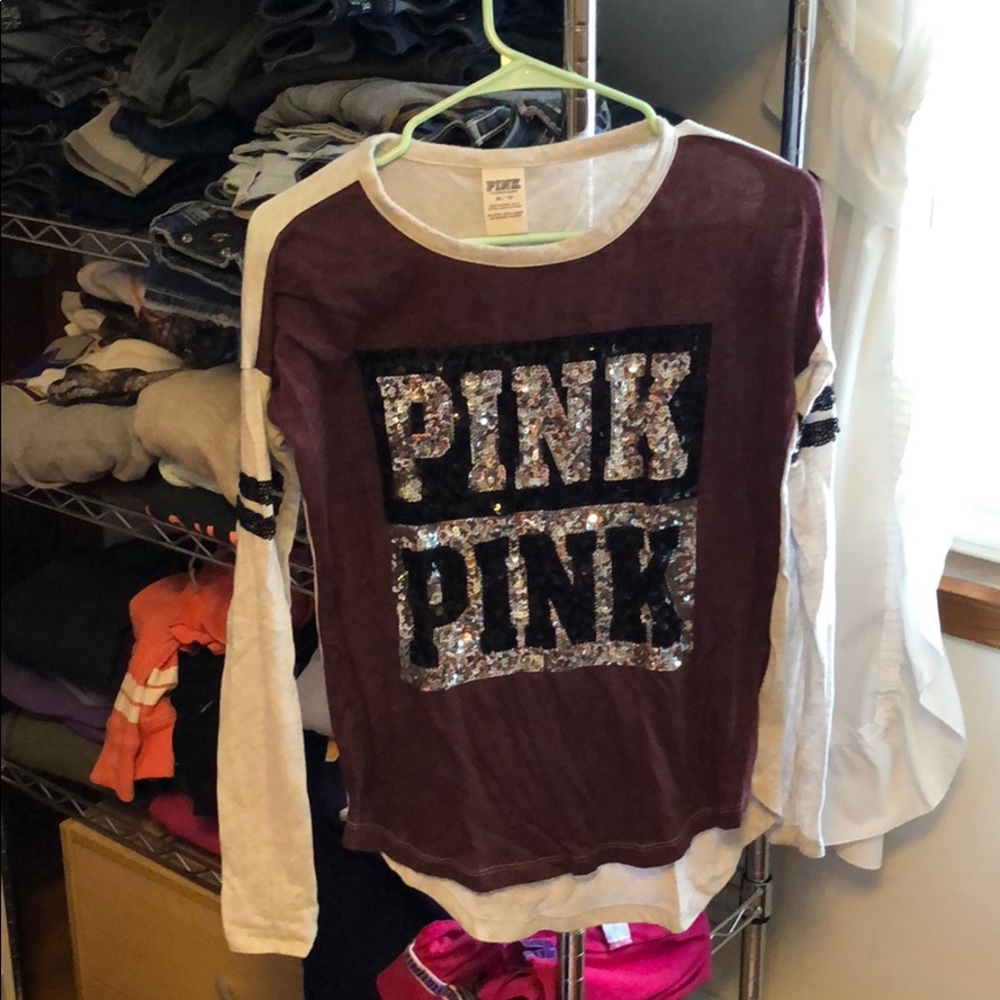 Sequin VS PINK long sleeve tee